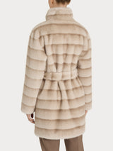 Cappotto con cintura double-face in Vegan Fur Bianchi Donna - Ragno