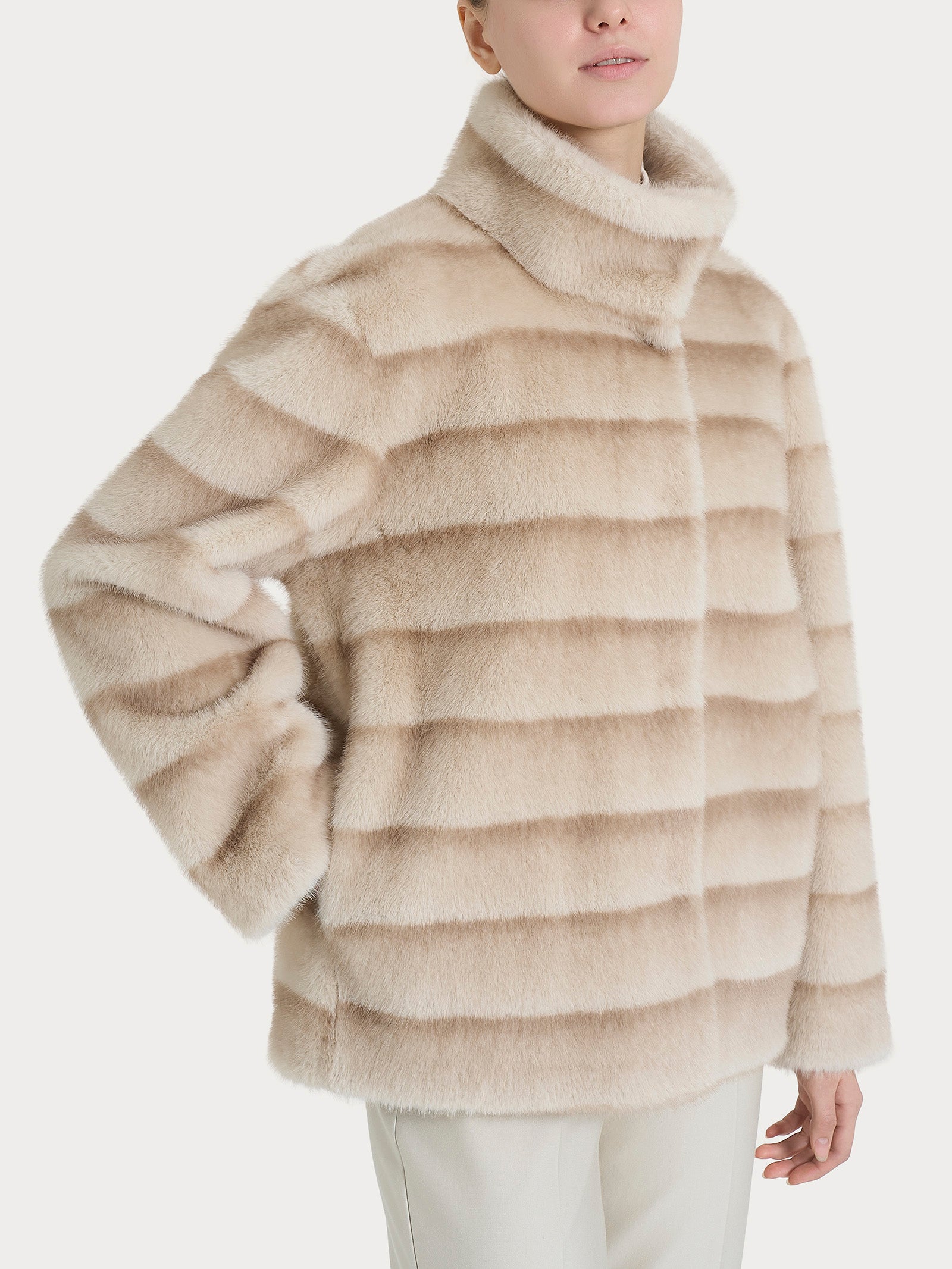 Giacca double-face in Vegan Fur Bianchi Donna - Ragno