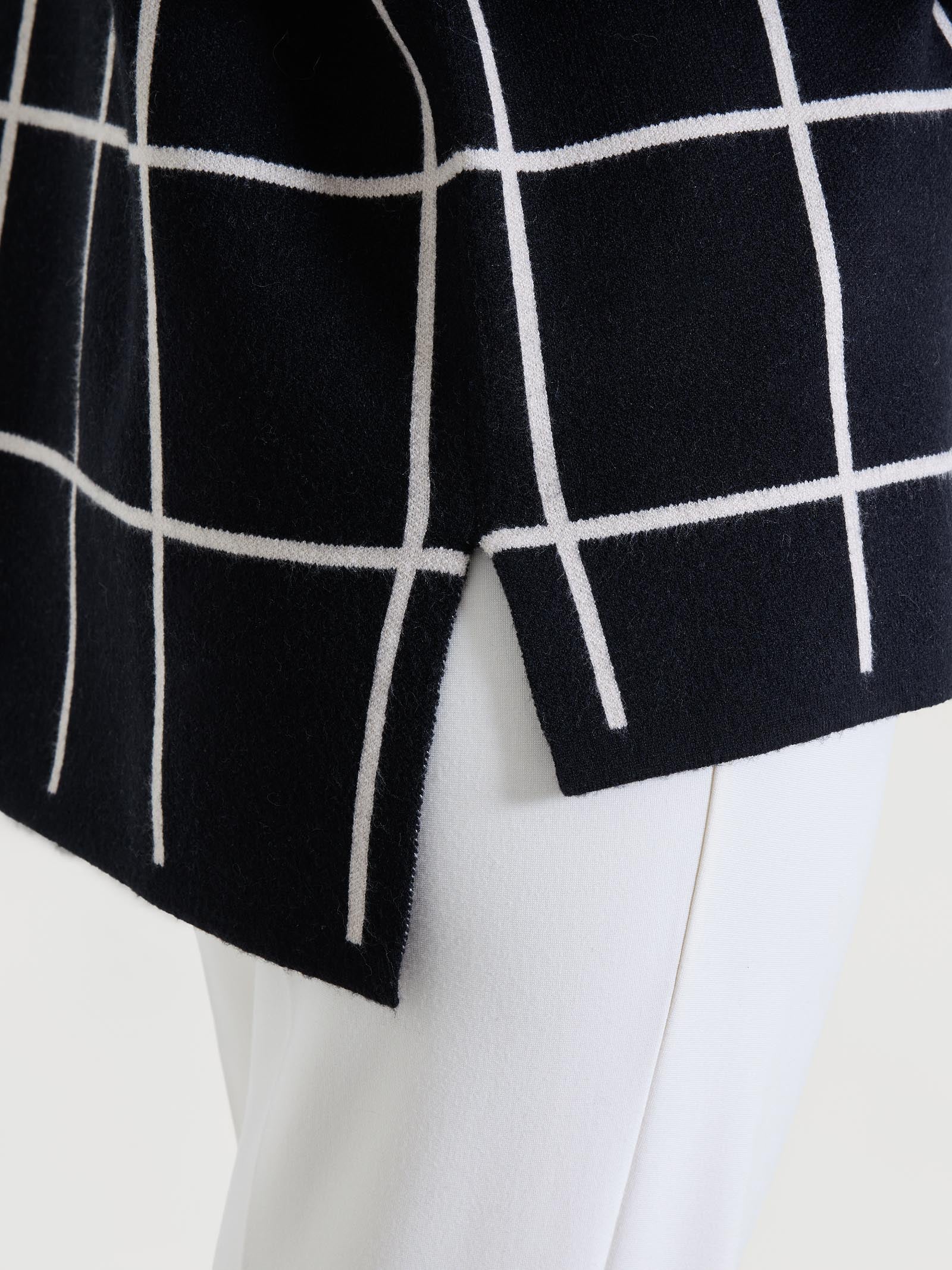 Cardigan aperto con fantasia check in Super Soft Neri Donna - Ragno