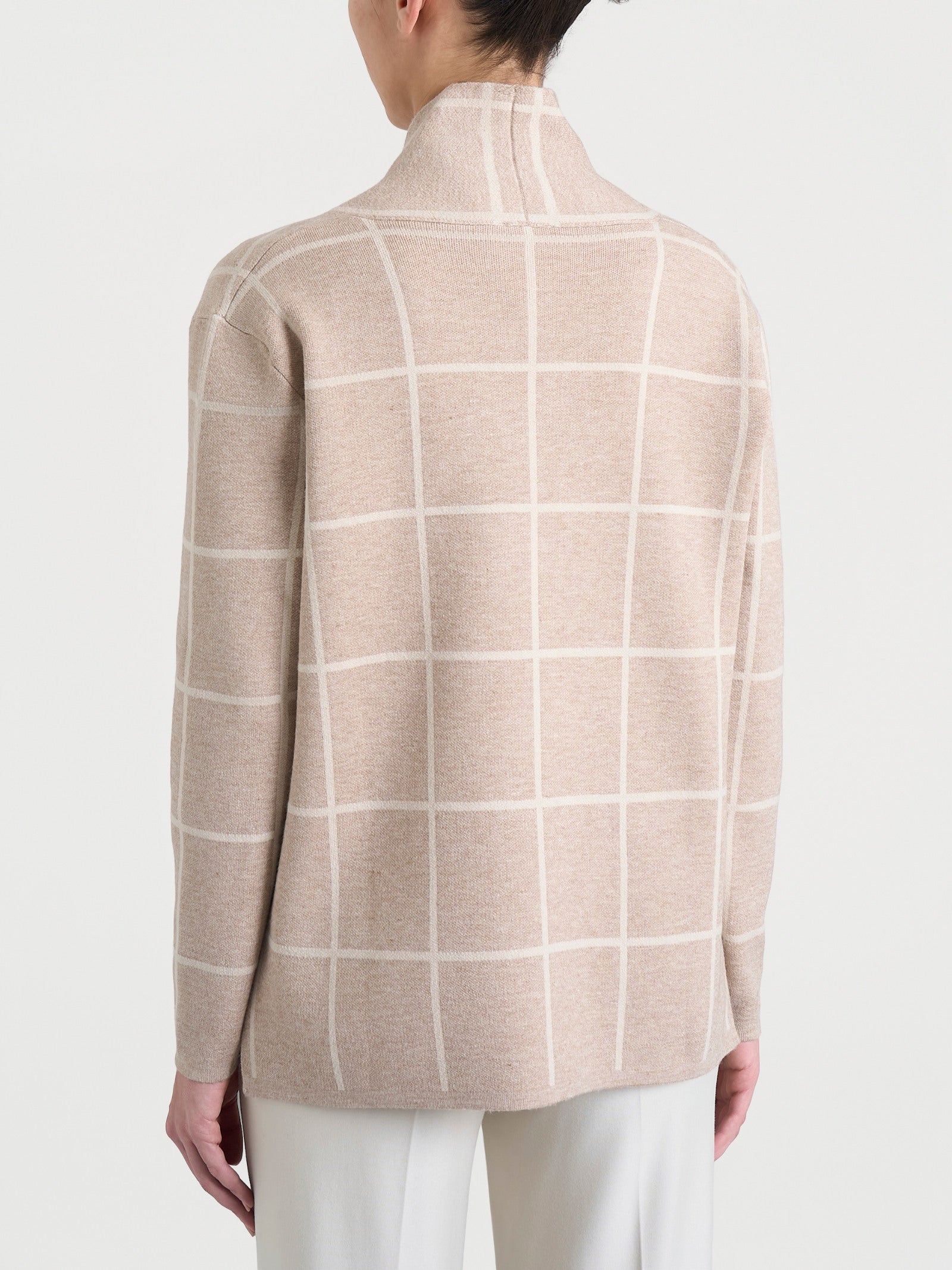Cardigan aperto con fantasia check in Super Soft Grigi Donna - Ragno