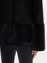 Giacca corta con collo alto double-face in Vegan Shearling  Neri Donna - Ragno