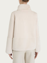 Giacca corta con collo alto double-face in Vegan Shearling  Bianchi Donna - Ragno