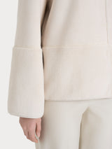 Giacca corta con collo alto double-face in Vegan Shearling  Bianchi Donna - Ragno