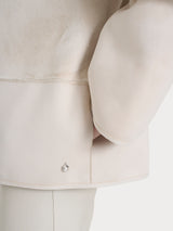 Giacca corta con collo alto double-face in Vegan Shearling  Bianchi Donna - Ragno