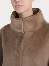 Giacca corta con collo alto double-face in Vegan Shearling  Marroni Donna - Ragno