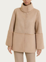 Fuzzy Coat Giacca lunga con collo alto double-face Marroni Donna - Ragno