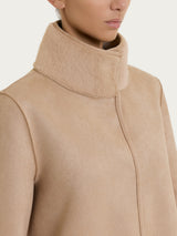 Fuzzy Coat Giacca lunga con collo alto double-face Marroni Donna - Ragno