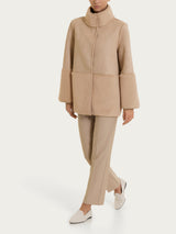 Fuzzy Coat Giacca lunga con collo alto double-face Marroni Donna - Ragno