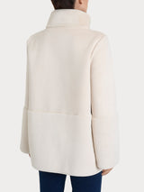 Giacca lunga con collo alto double-face in Vegan Shearling  Bianchi Donna - Ragno