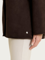 Fuzzy Coat Giacca lunga con collo alto double-face Marroni Donna - Ragno