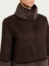 Fuzzy Coat Giacca lunga con collo alto double-face Marroni Donna - Ragno