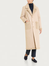 Fuzzy Coat Cappotto lungo con revers double-face Marroni Donna - Ragno