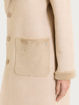 Fuzzy Coat Cappotto lungo con revers double-face Marroni Donna - Ragno