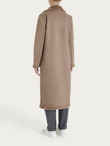 Cappotto lungo con revers double-face in Vegan Shearling Marroni Donna - Ragno
