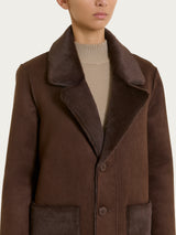 Fuzzy Coat Cappotto lungo con revers double-face Marroni Donna - Ragno