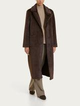 Fuzzy Coat Cappotto lungo con revers double-face Marroni Donna - Ragno