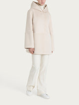 Giacca con cappuccio double-face in Vegan Shearling  Bianchi Donna - Ragno