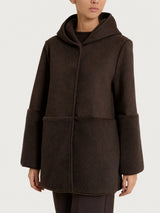 Fuzzy Coat Giacca con cappuccio double-face  Marroni Donna - Ragno