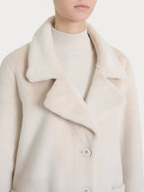 Cappotto corto con revers double-face in Vegan Shearling Bianchi Donna - Ragno