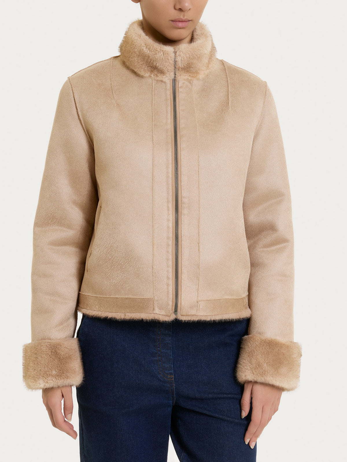 Fuzzy Coat Giacca con zip double-face Marroni Donna - Ragno