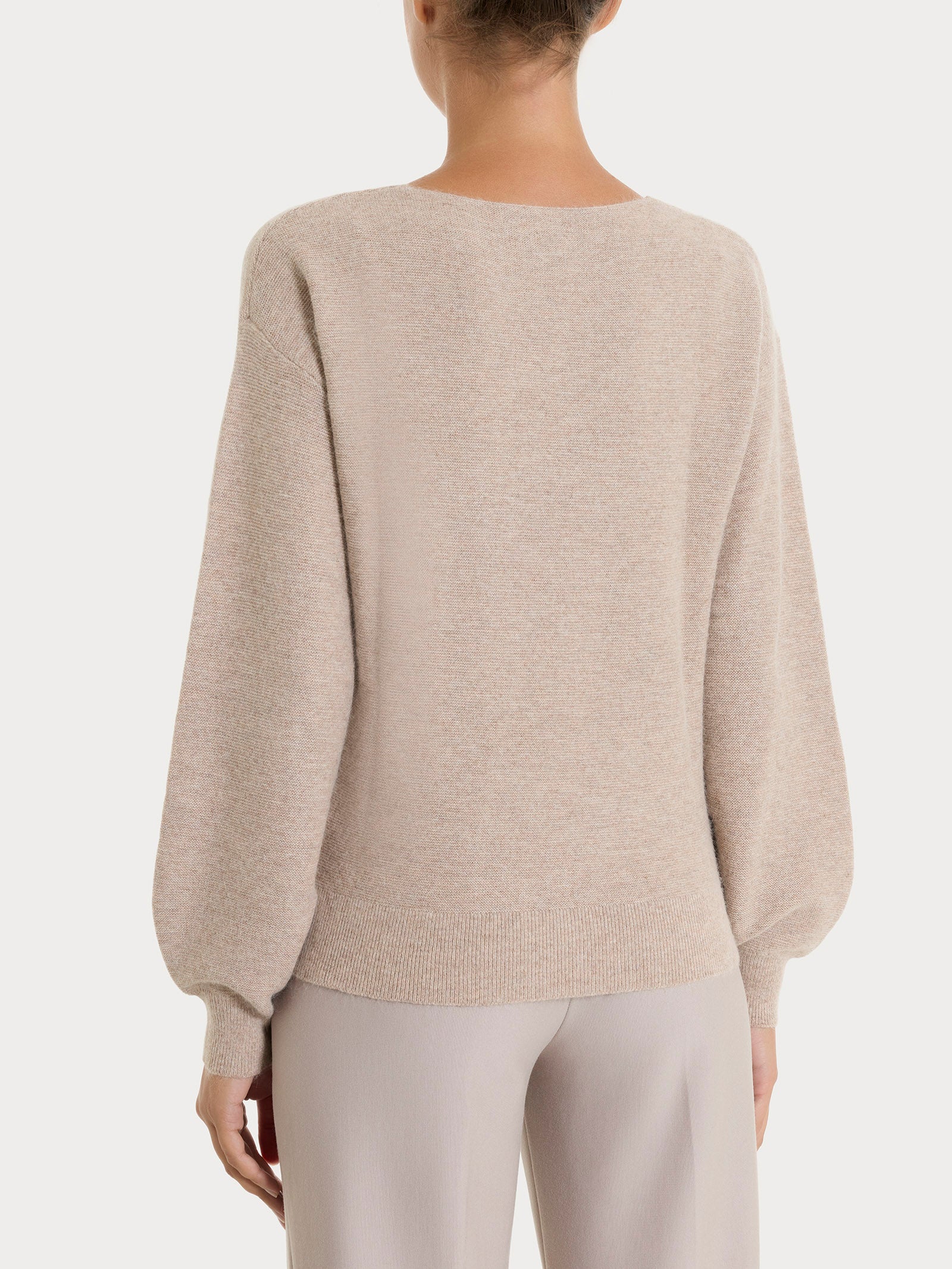 Maglia Punto Links con scollo a V in Natural Soft Grigi Donna - Ragno