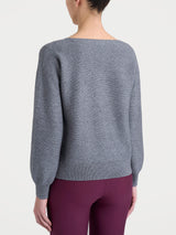 Maglia Punto Links con scollo a V in misto Lana e Angora Neri Donna - Ragno