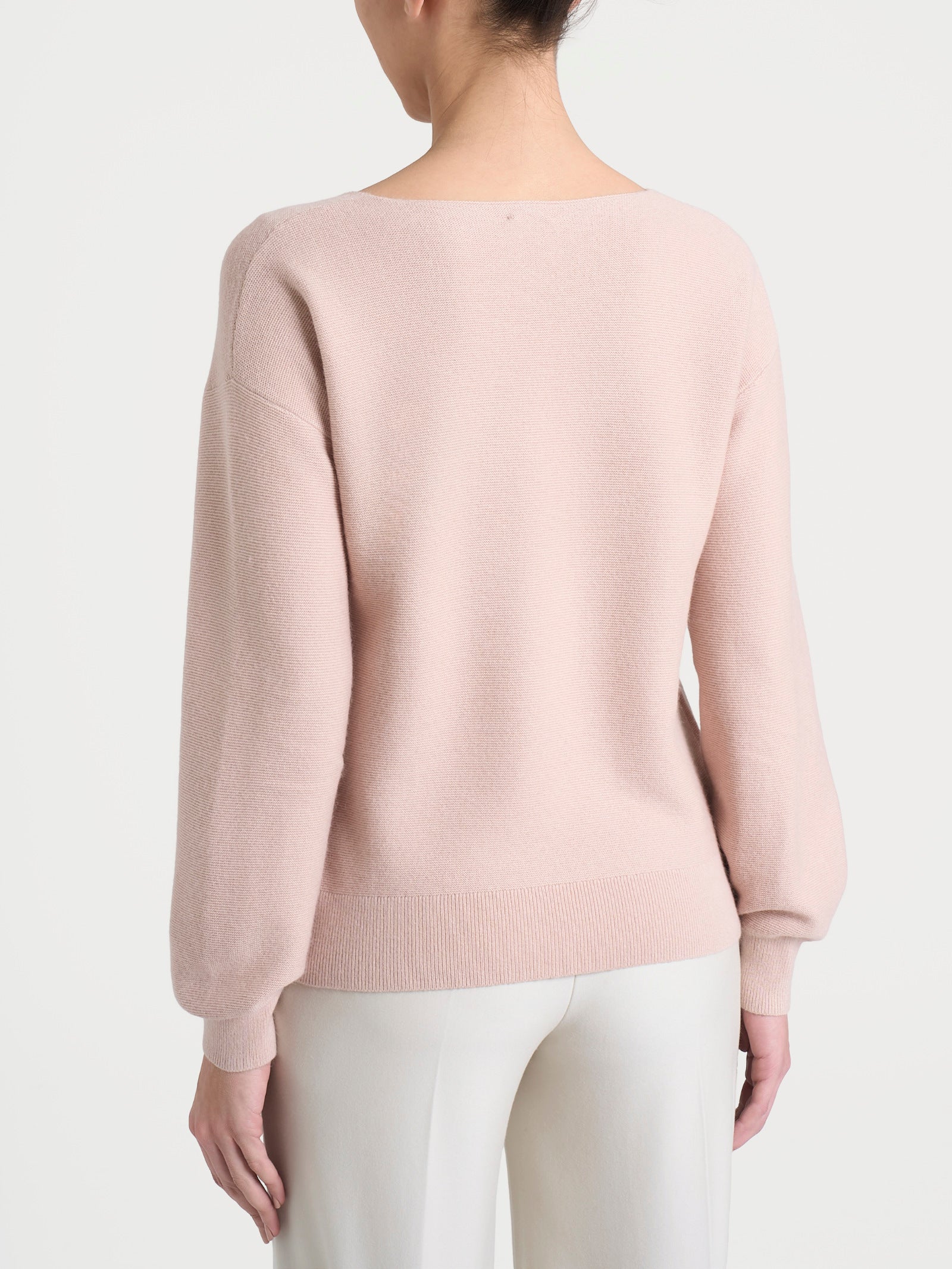 Maglia Punto Links con scollo a V in Natural Soft Rosa Donna - Ragno