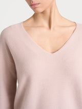 Maglia Punto Links con scollo a V in Natural Soft Rosa Donna - Ragno