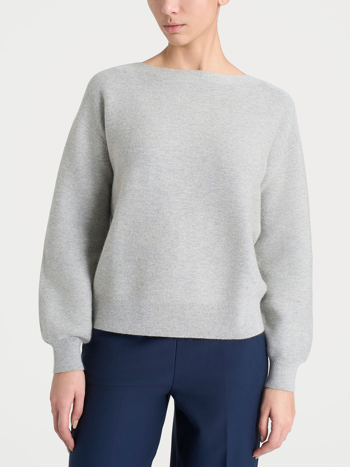 Maglia Punto Links con scollo a barchetta in misto Lana e Angora Neri Donna - Ragno