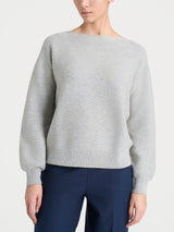 Maglia Punto Links con scollo a barchetta in misto Lana e Angora Neri Donna - Ragno