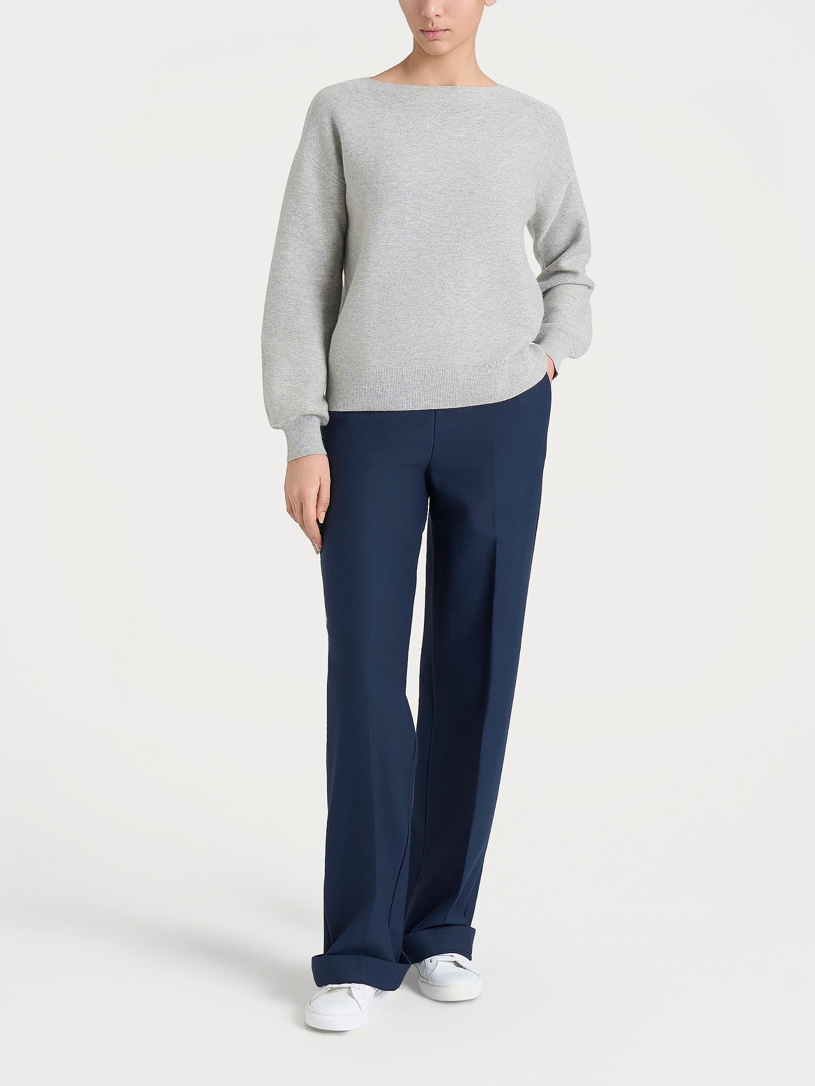 Maglia Punto Links con scollo a barchetta in Natural Soft Neri Donna - Ragno