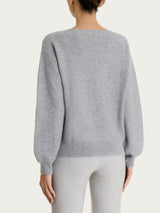 Maglia Punto Links con scollo a barchetta in misto Lana e Angora Neri Donna - Ragno