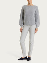 Maglia Punto Links con scollo a barchetta in misto Lana e Angora Neri Donna - Ragno