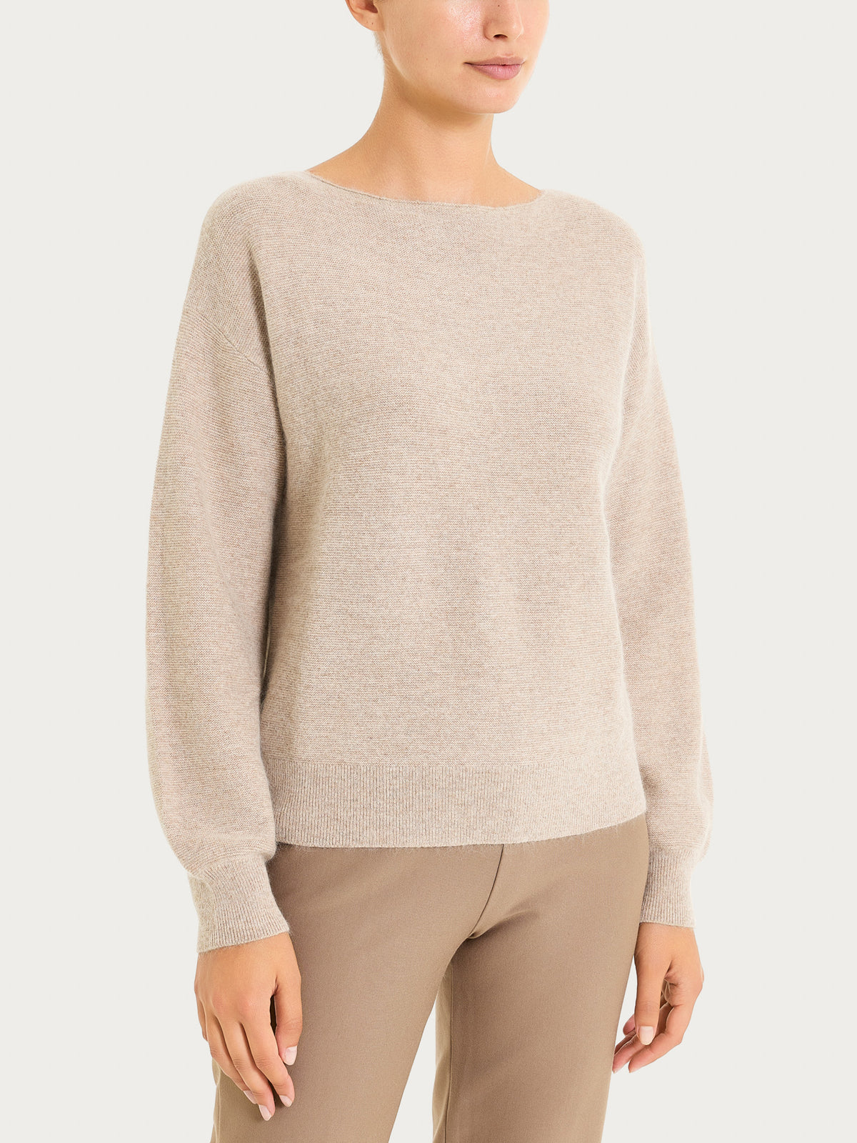 Maglia Punto Links con scollo a barchetta in misto Lana e Angora Grigi Donna - Ragno