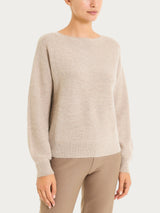 Maglia Punto Links con scollo a barchetta in misto Lana e Angora Grigi Donna - Ragno