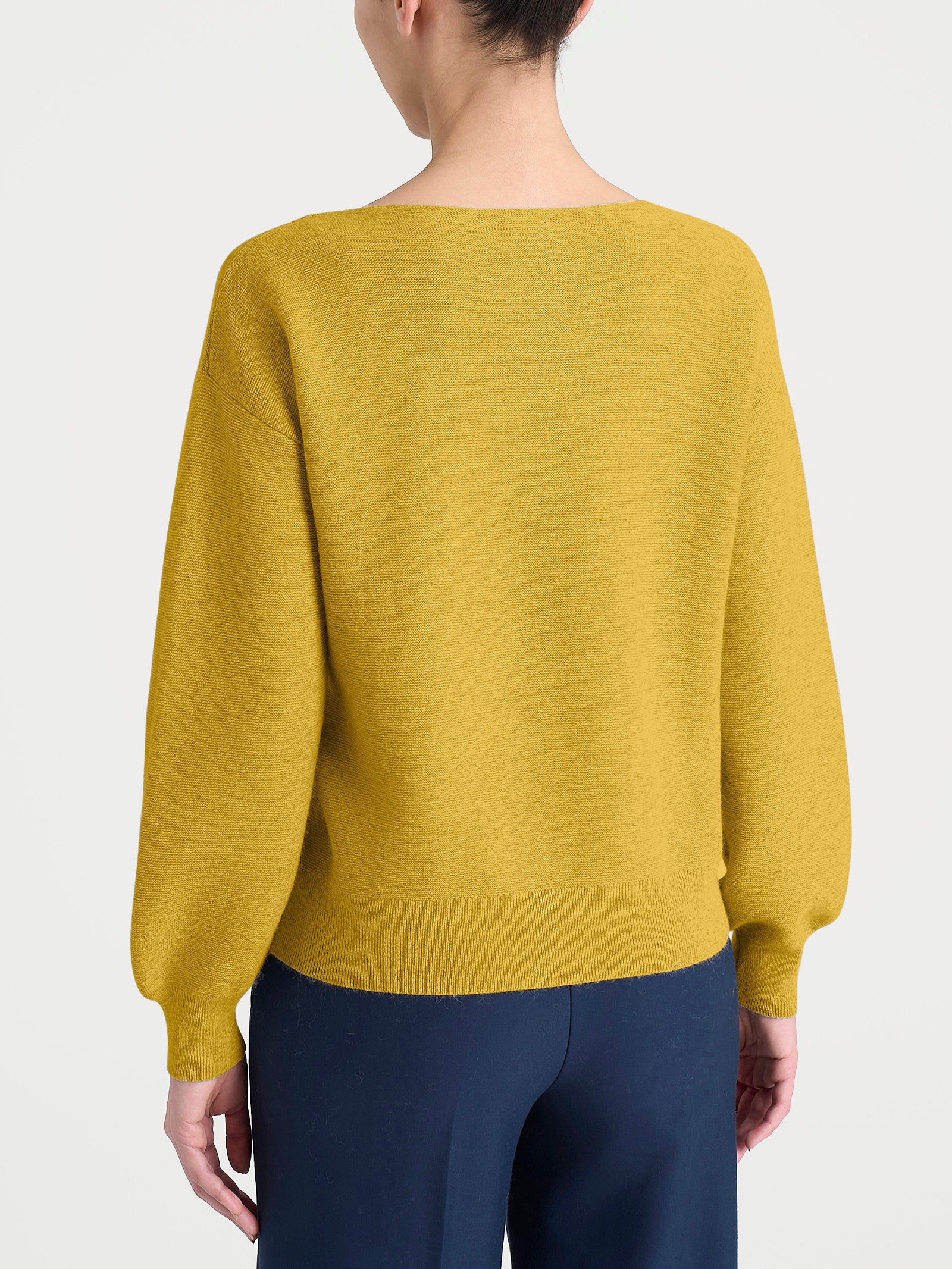 Maglia Punto Links con scollo a barchetta in Natural Soft Gialli Donna - Ragno