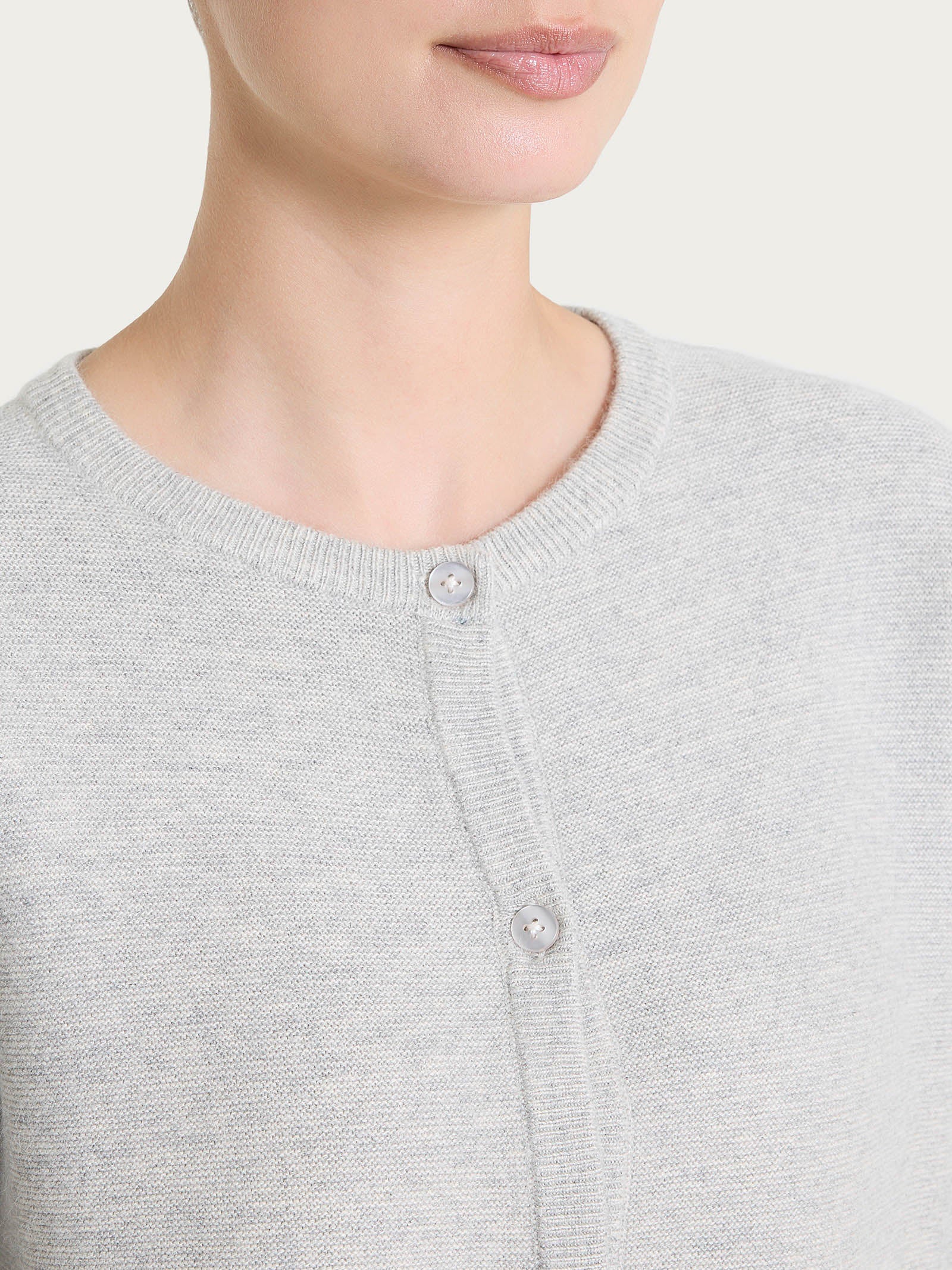 Cardigan corto Punto Links in Natural Soft Neri Donna - Ragno