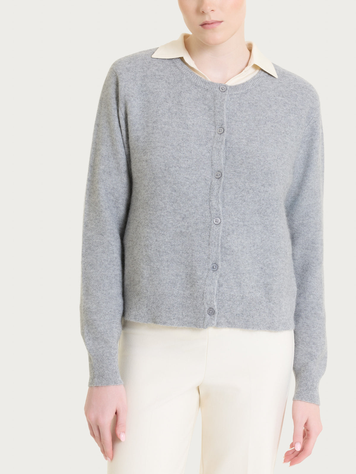 Cardigan corto Punto Links in misto Lana e Angora Neri Donna - Ragno