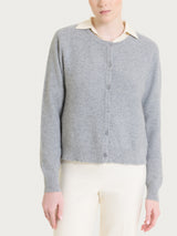 Cardigan corto Punto Links in misto Lana e Angora Neri Donna - Ragno