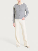 Cardigan corto Punto Links in misto Lana e Angora Neri Donna - Ragno