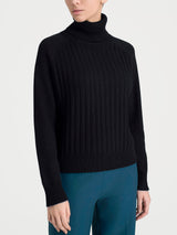 Dolcevita con coste in Natural Soft  Neri Donna - Ragno