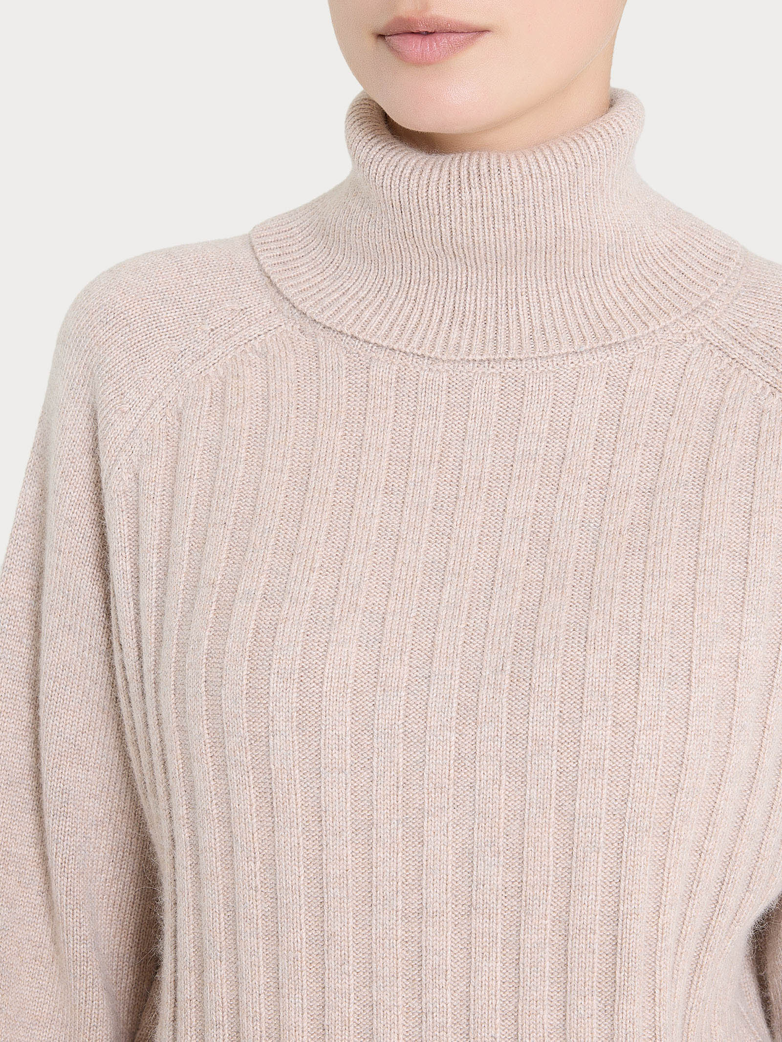 Dolcevita con coste in Natural Soft  Grigi Donna - Ragno