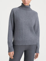Dolcevita con coste in misto Lana e Angora Neri Donna - Ragno