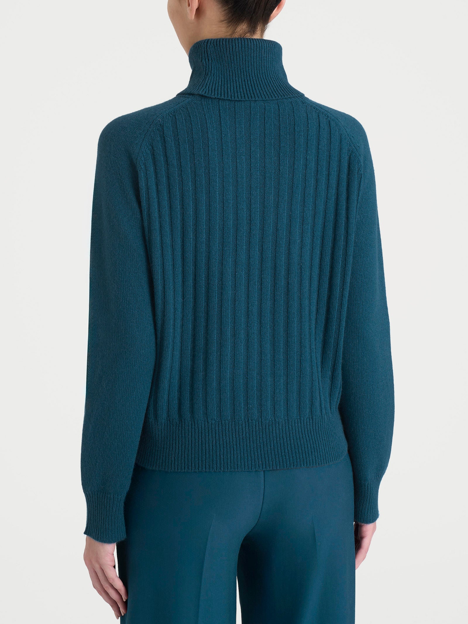Dolcevita con coste in Natural Soft  Blu Donna - Ragno