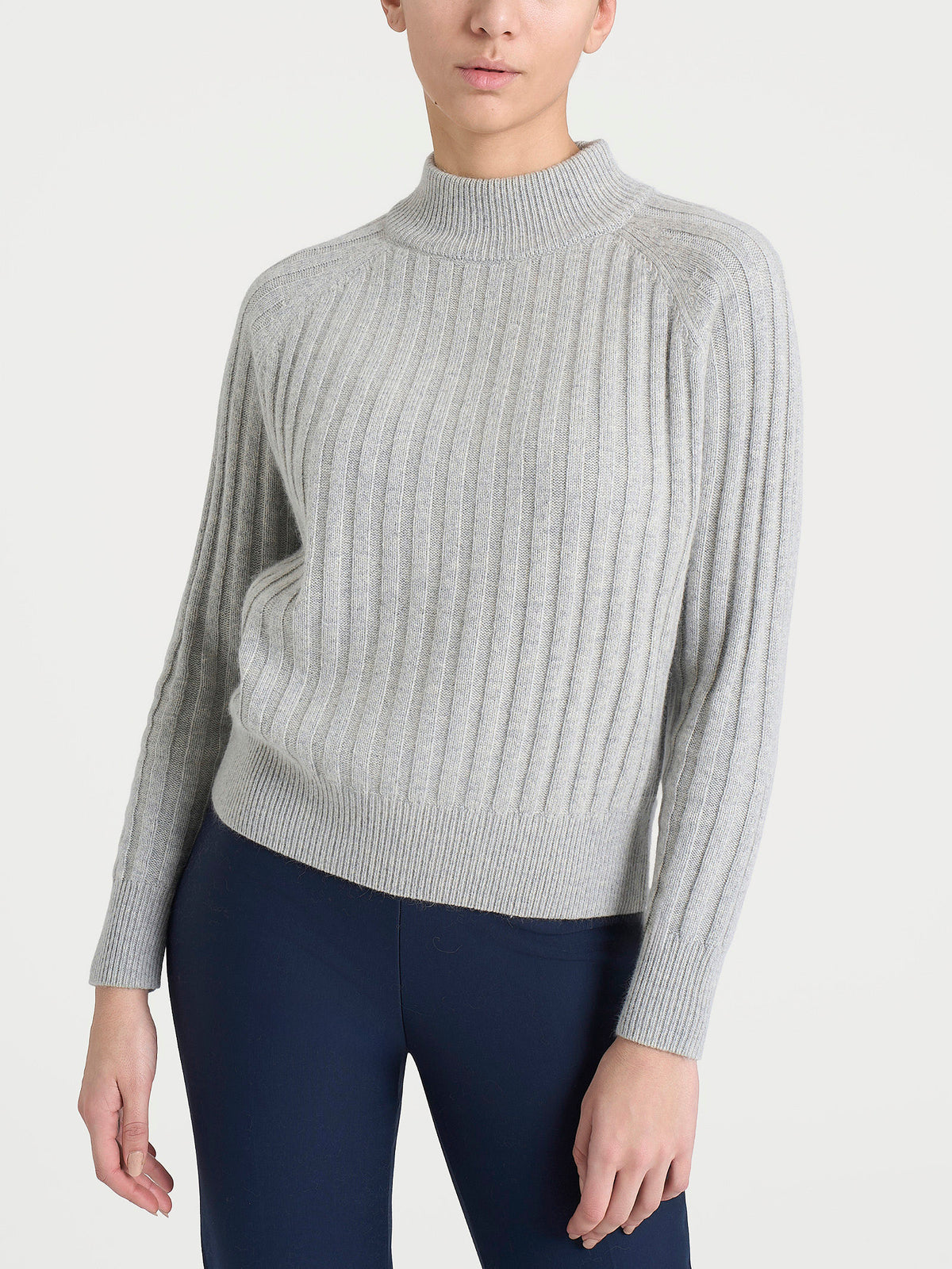 Lupetto con coste in misto Lana e Angora Neri Donna - Ragno