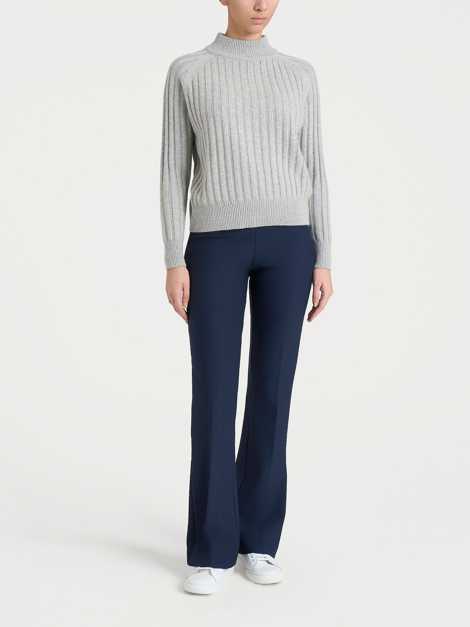 Lupetto con coste in Natural Soft  Neri Donna - Ragno
