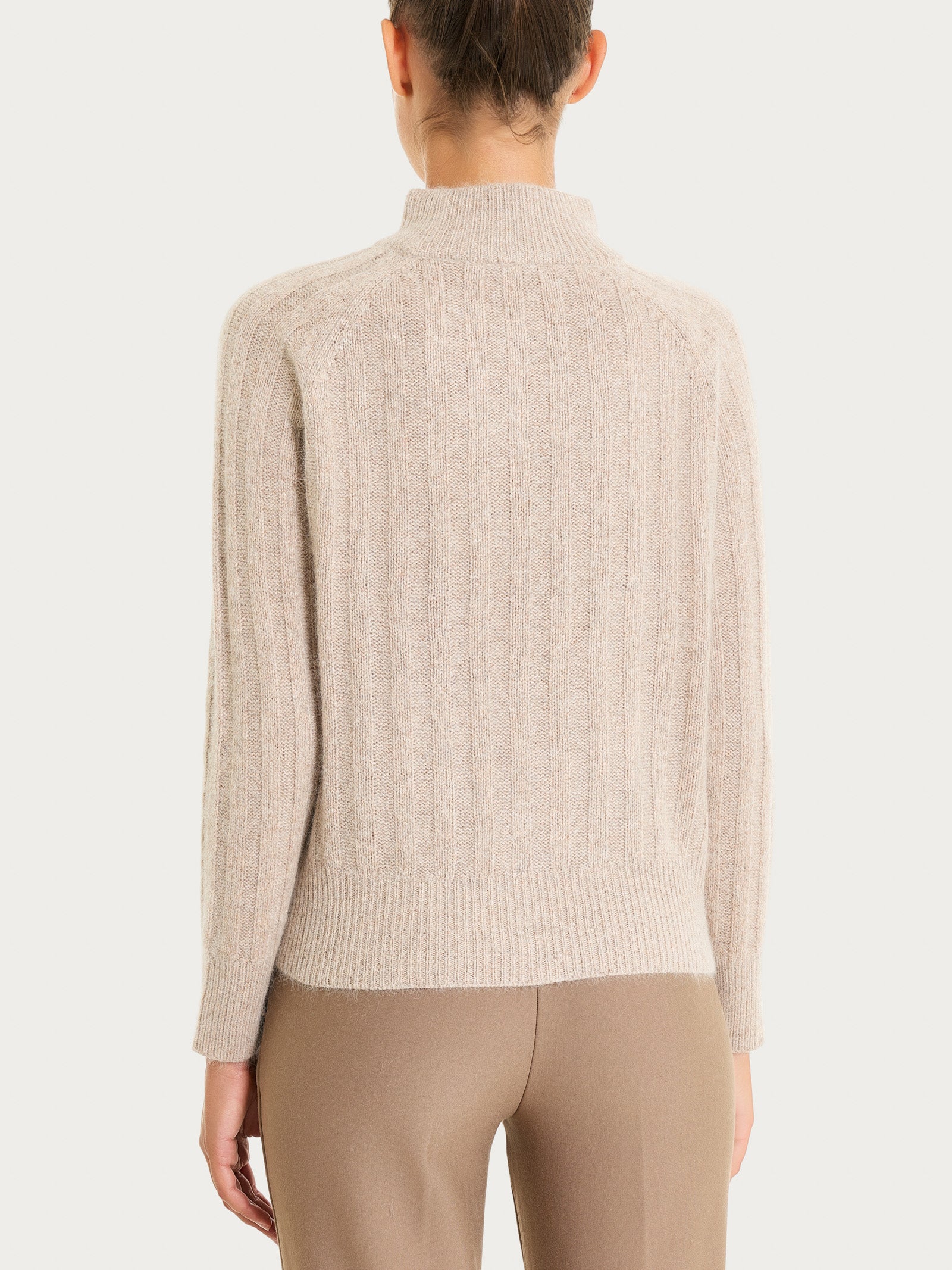 Lupetto con coste in Natural Soft  Grigi Donna - Ragno