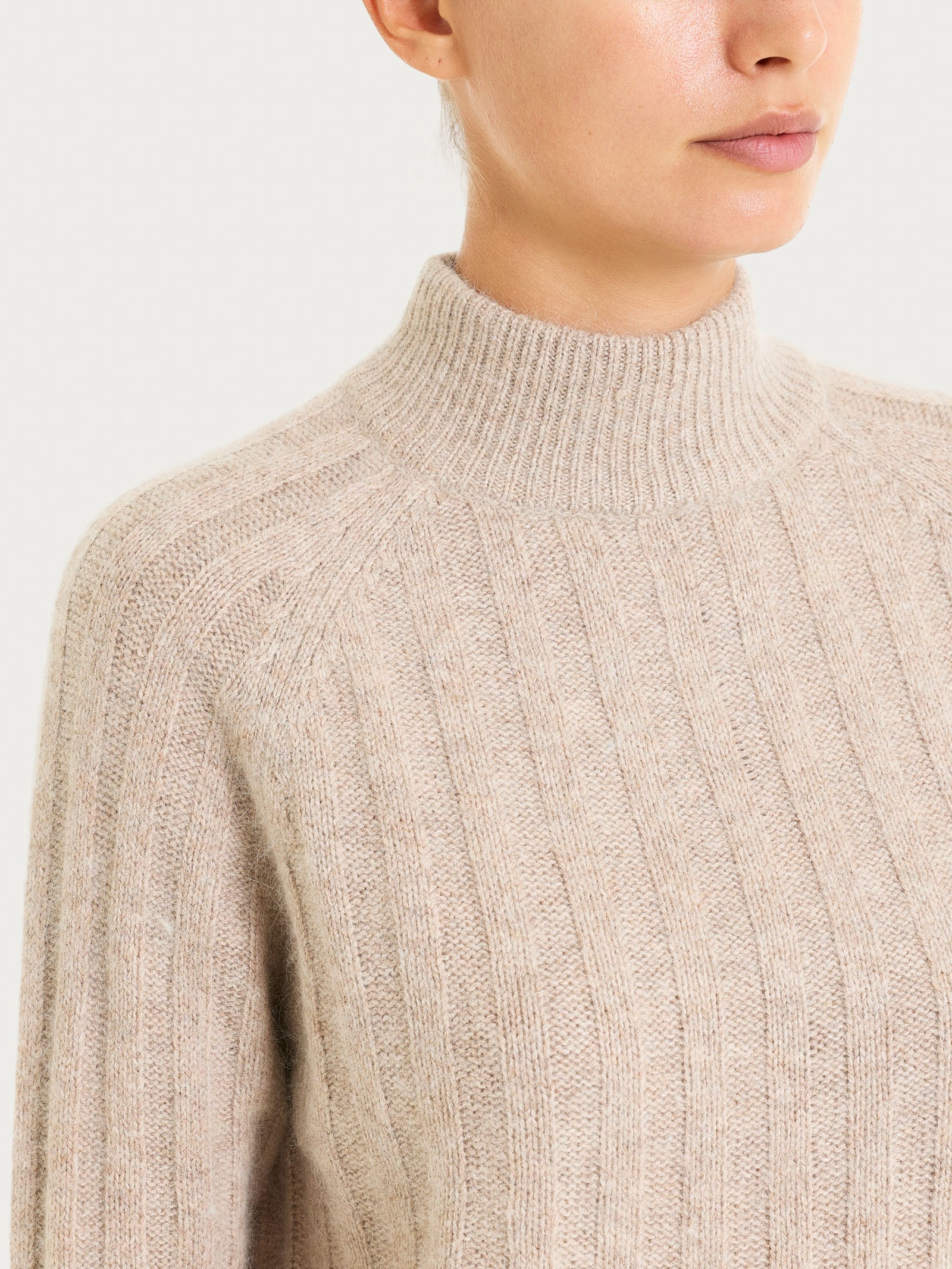 Lupetto con coste in Natural Soft  Grigi Donna - Ragno