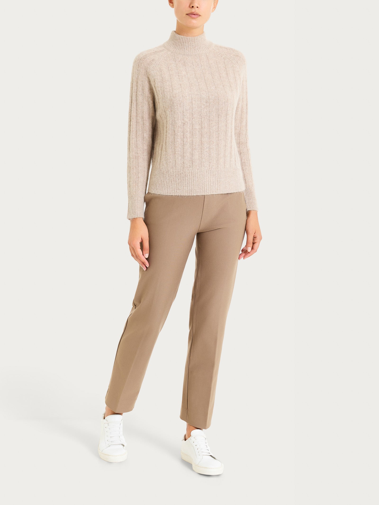 Lupetto con coste in Natural Soft  Grigi Donna - Ragno