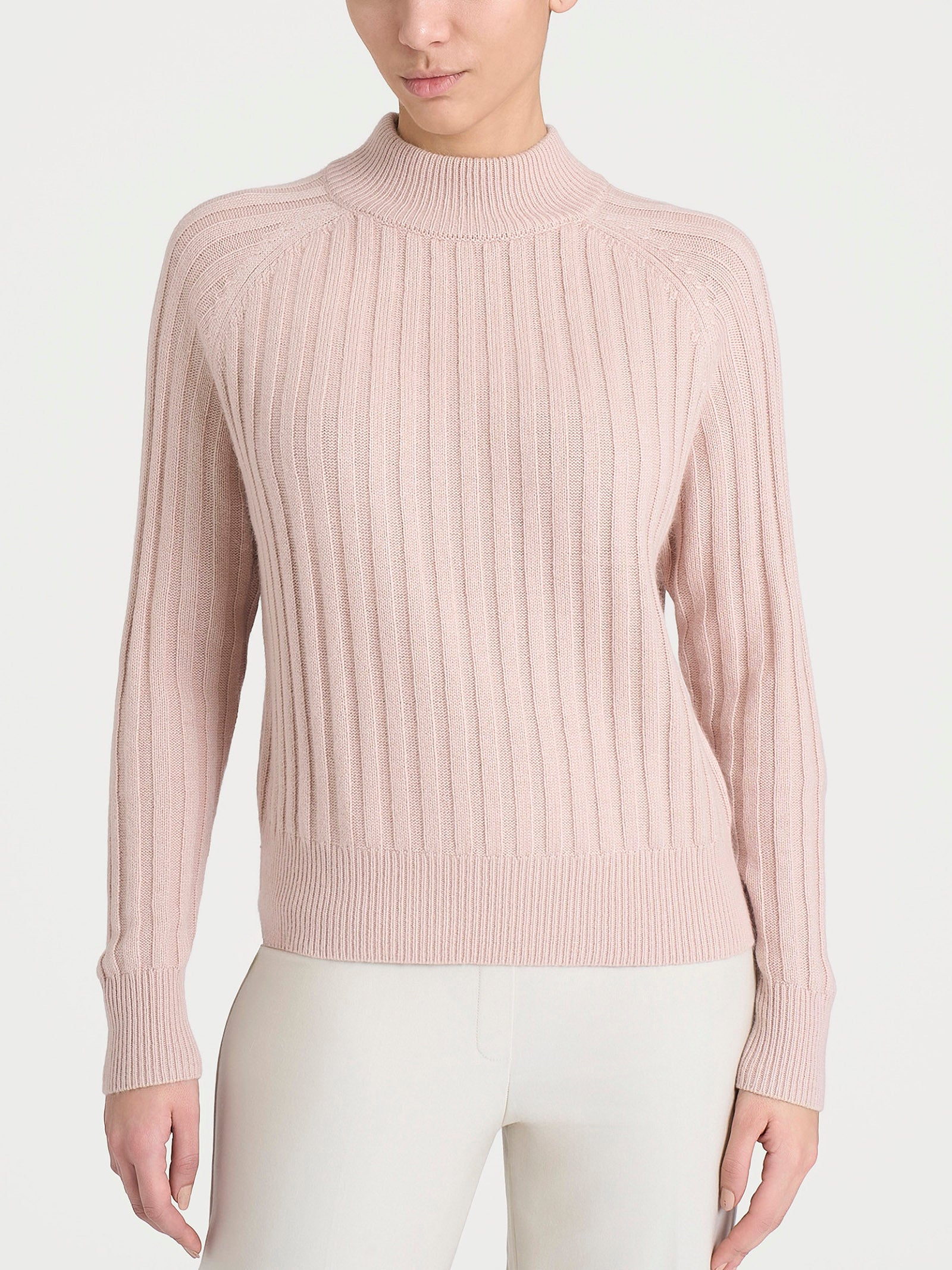 Lupetto con coste in Natural Soft  Rosa Donna - Ragno